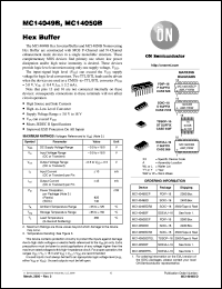 MC14050BDR2 datasheet: Hex Buffer MC14050BDR2