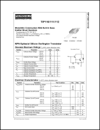 TIP110 datasheet: NPN Epitaxial Silicon Darlington Transistor TIP110