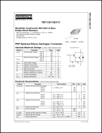 TIP115 datasheet: PNP Epitaxial Silicon Darlington Transistor TIP115