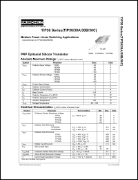 TIP30 datasheet: PNP Epitaxial Silicon Transistor TIP30