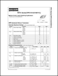 TIP31A datasheet: NPN Epitaxial Silicon Transistor TIP31A