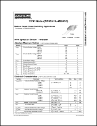 TIP41 datasheet: NPN Epitaxial Silicon Transistor TIP41