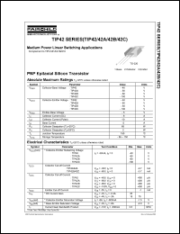 TIP42 datasheet: PNP Epitaxial Silicon Transistor TIP42