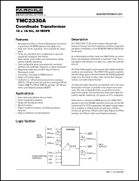 TMC2330A datasheet: Coordinate Transformer 16 x 16 Bit, 40 MOPS TMC2330A