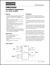 TMC2330AX1 datasheet: Coordinate Transformer 16 x 16 Bit, 40 MOPS TMC2330AX1