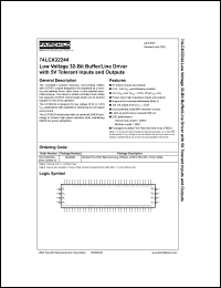 74LCX32244 datasheet: Low Voltage 32-Bit Buffer/Line Driver with 5V Tolerant Inputs and Outputs 74LCX32244