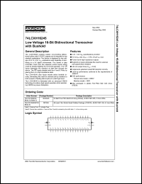 74LCXH16245 datasheet: Low Voltage 16-Bit Bidirectional Transceiver with Bushold 74LCXH16245