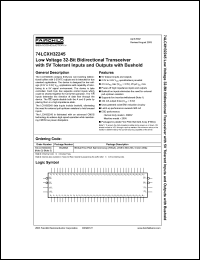 74LCXH32245 datasheet: Low Voltage 32-Bit Bidirectional Transceiver with 5V Tolerant Inputs and Outputs with Bushold 74LCXH32245