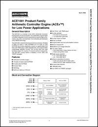 ACE1001 datasheet: Arithmetic Controller Engine (ACEx) for Low Power Applications ACE1001