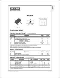 BAW74 datasheet: Small Signal Diode BAW74