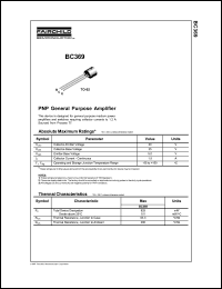 BC369 datasheet: PNP General Purpose Amplifier BC369