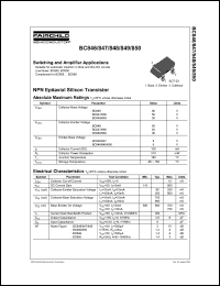 BC849 datasheet: NPN Epitaxial Silicon Transistor BC849