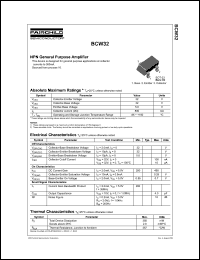 BCW32 datasheet: NPN General Purpose Amplifier BCW32
