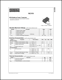 BCX19 datasheet: NPN Medium Power Transistor BCX19