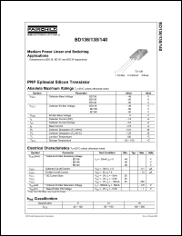 BD140 datasheet: PNP Epitaxial Silicon Transistor BD140