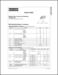 BD241C datasheet: NPN Epitaxial Silicon Transistor BD241C