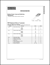 BD434 datasheet: PNP Epitaxial Silicon Transistor BD434