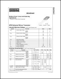 BD439 datasheet: NPN Epitaxial Silicon Transistor BD439