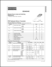 BD440 datasheet: PNP Epitaxial Silicon Transistor BD440
