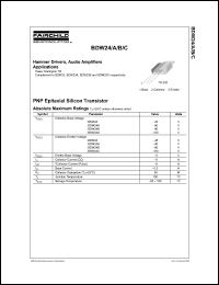 BDW24B datasheet: PNP Epitaxial Silicon Transistor BDW24B