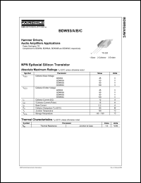 BDW93 datasheet: NPN Epitaxial Silicon Transistor BDW93