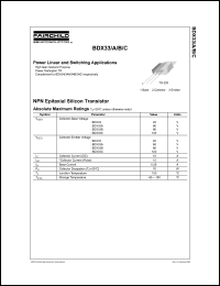 BDX33C datasheet: NPN Epitaxial Silicon Transistor BDX33C