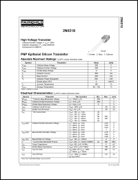 2N6518 datasheet: PNP Epitaxial Silicon Transistor - High Voltage Transistor 2N6518