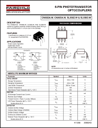 CNX82A.W datasheet: 6-PIN PHOTOTRANSISTOR OPTOCOUPLERS CNX82A.W