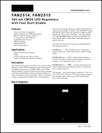 FAN2514 datasheet: 200 mA CMOS LDO Regulators with Fast Start Enable FAN2514