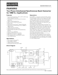 FAN5093 datasheet: Two Phase Interleaved Synchronous Buck Converter FAN5093
