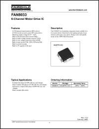 FAN8033 datasheet: 6-Channel Motor Drive IC FAN8033