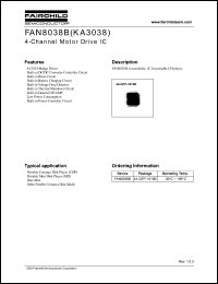 FAN8038B datasheet: 4-Channel Motor Drive IC FAN8038B