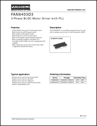 FAN8403D3 datasheet: 3-Phase BLDC Motor Driver with PLL FAN8403D3