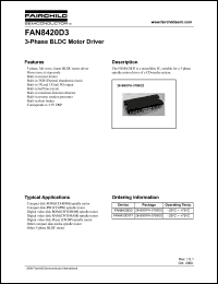 FAN8420D3 datasheet: 3-Phase BLDC Motor Driver FAN8420D3
