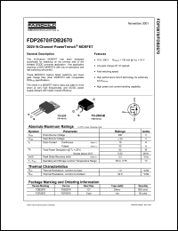 FDB2670 datasheet: 200V N-Channel PowerTrench MOSFET FDB2670