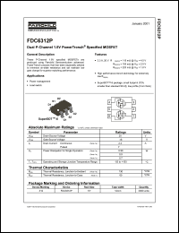 FDC6312P datasheet: Dual P-Channel 1.8V PowerTrench Specified MOSFET FDC6312P