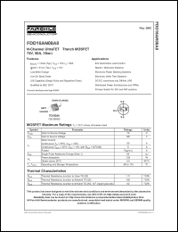 FDD16AN08A0 datasheet: N-Channel UltraFET  Trench MOSFET 75V, 50A, 16mOhm FDD16AN08A0