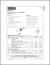 FDD3672 datasheet: N-Channel UltraFET  Trench MOSFET 100V, 44A, 28mOhm FDD3672