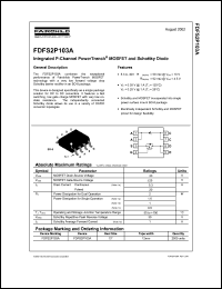 FDFS2P103A datasheet: Integrated P-Channel PowerTrench MOSFET and Schottky Diode FDFS2P103A