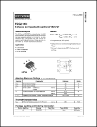 FDG311N datasheet: N-Channel 2.5V Specified PowerTrench MOSFET FDG311N