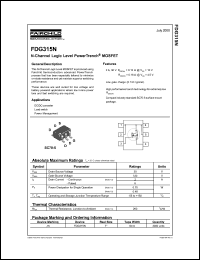 FDG315N datasheet: N-Channel Logic Level PowerTrench MOSFET FDG315N