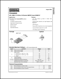 FDH44N50 datasheet: 44A, 500V, 0.12 Ohm, N-Channel SMPS Power MOSFET FDH44N50