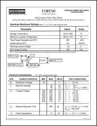 FDH700 datasheet: ULTRA FAST DIODE FDH700