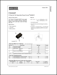 FDN302P datasheet: P-Channel 2.5V Specified PowerTrench MOSFET FDN302P