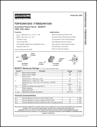 FDP42AN15A0 datasheet: N-Channel PowerTrench  MOSFET 150V, 35A, 42mOhm FDP42AN15A0