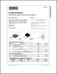 FDP6676 datasheet: 30V N-Channel Logic Level PowerTrench MOSFET FDP6676