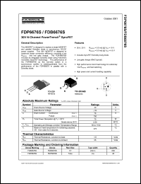 FDP6676S datasheet: 30V N-Channel PowerTrench SyncFET TM FDP6676S