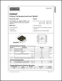 FDR844P datasheet: P-Channel 1.8V Specified PowerTrench MOSFET FDR844P