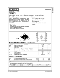 FDS2572 datasheet: 150V, 0.047 Ohms, 4.9A, N-Channel UltraFET  Trench MOSFET FDS2572