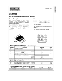 FDS3890 datasheet: 80V N-Channel Dual PowerTrench MOSFET FDS3890